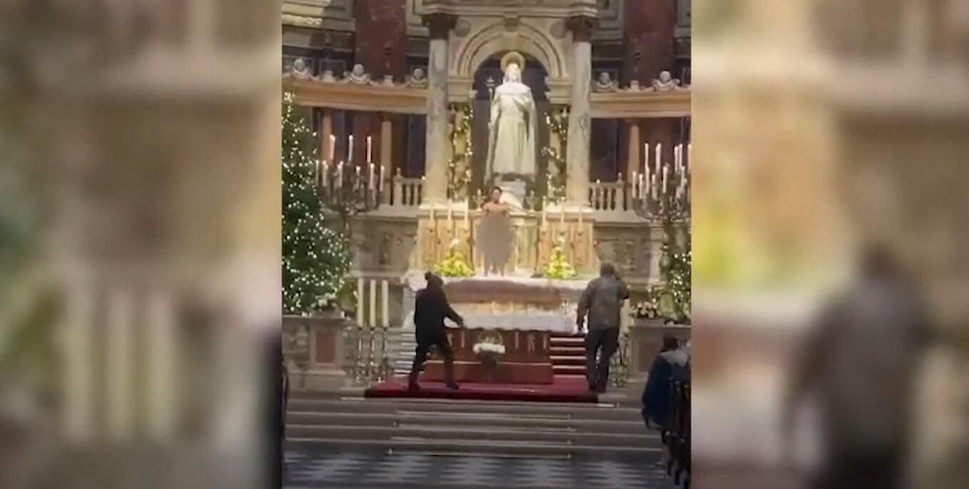 Watch: Naked Man Scales Budapest Basilica Altar