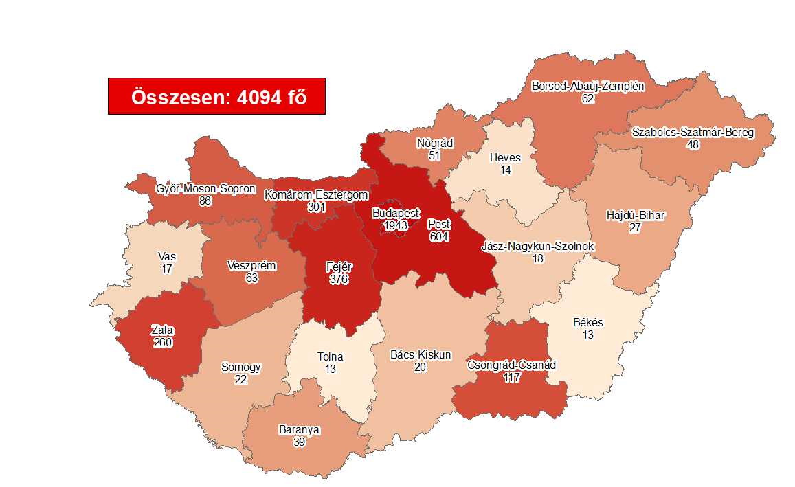 Coronavirus: Cases Rise To 4094 With No New Deaths In Hungary