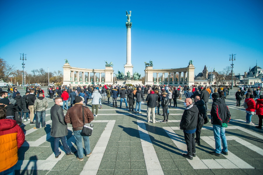 Another Protest Held In Budapest Against Covid Restrictions